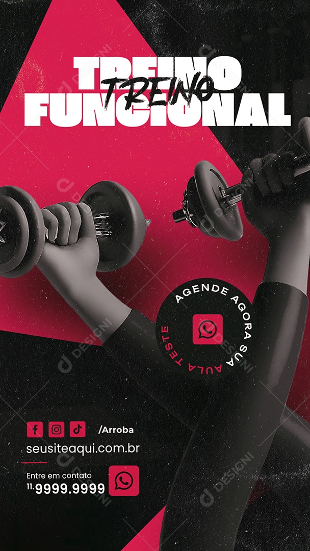 Story Personal Trainer Academia Treino Funcional Agenda Agora Social Media PSD Editável