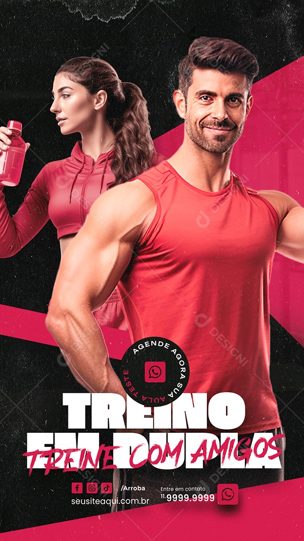 Story Personal Trainer Academia Treino em Dupla Social Media PSD Editável