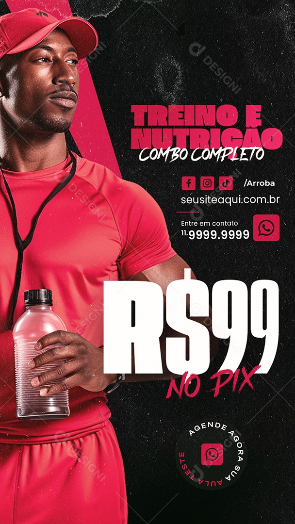 Story Personal Trainer Academia Treino e Nutrição Combo Completo Social Media PSD Editável