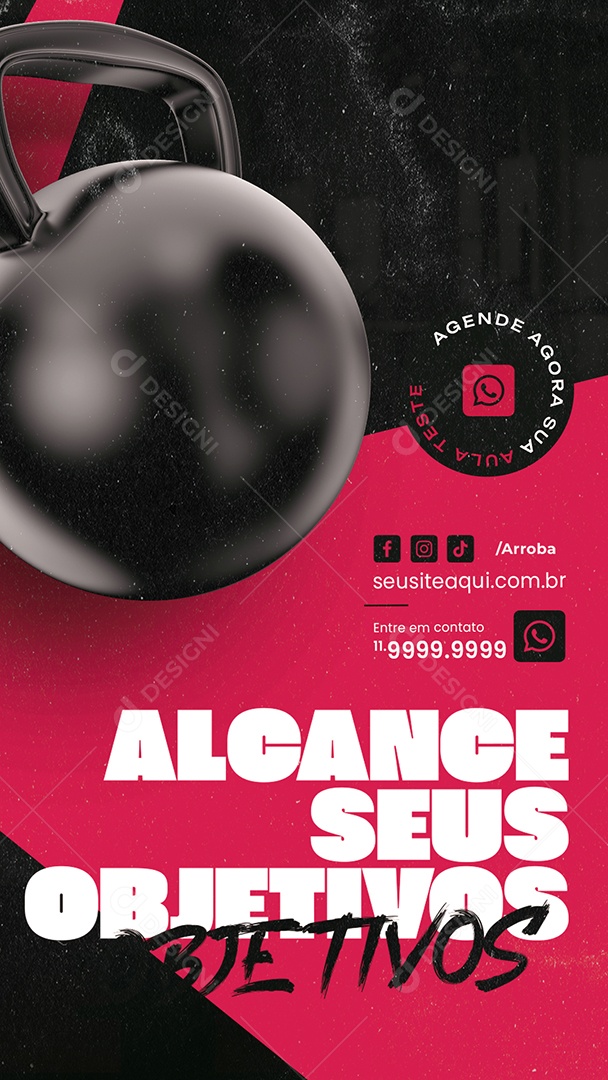 Story Personal Trainer Academia Alcance seus Objetivos Social Media PSD Editável