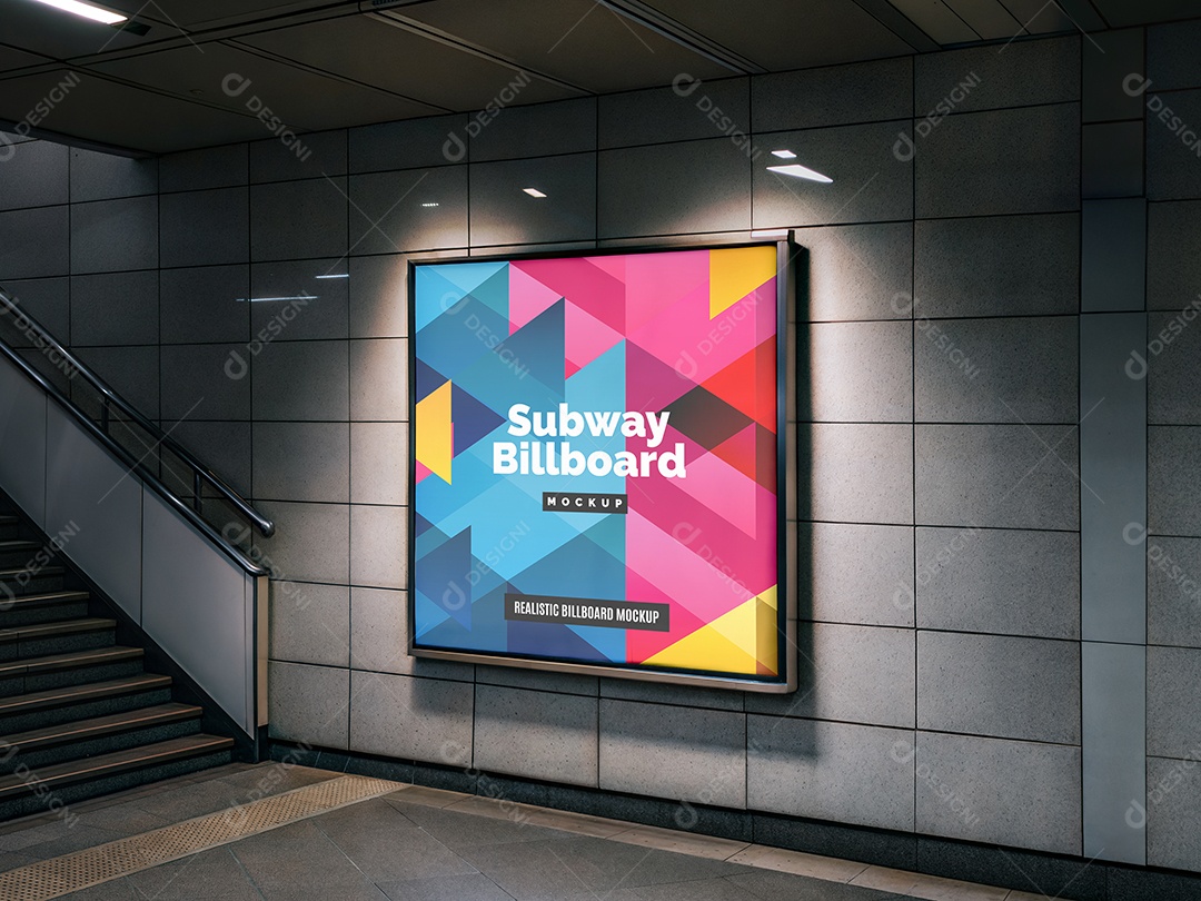 Mockup Anúncio Publicitário Em Metrô PSD Editável