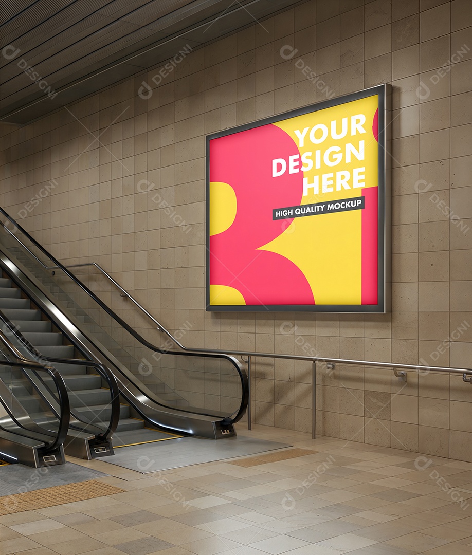 Mockup Anúncio Publicitário Em Metrô PSD Editável
