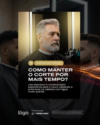 Barbearia Social Media PSD Editável