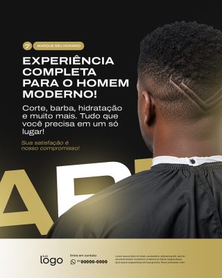 Barbearia Social Media PSD Editável