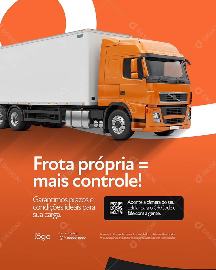 Transportadora de Encomendas e Carga Social Media PSD Editável