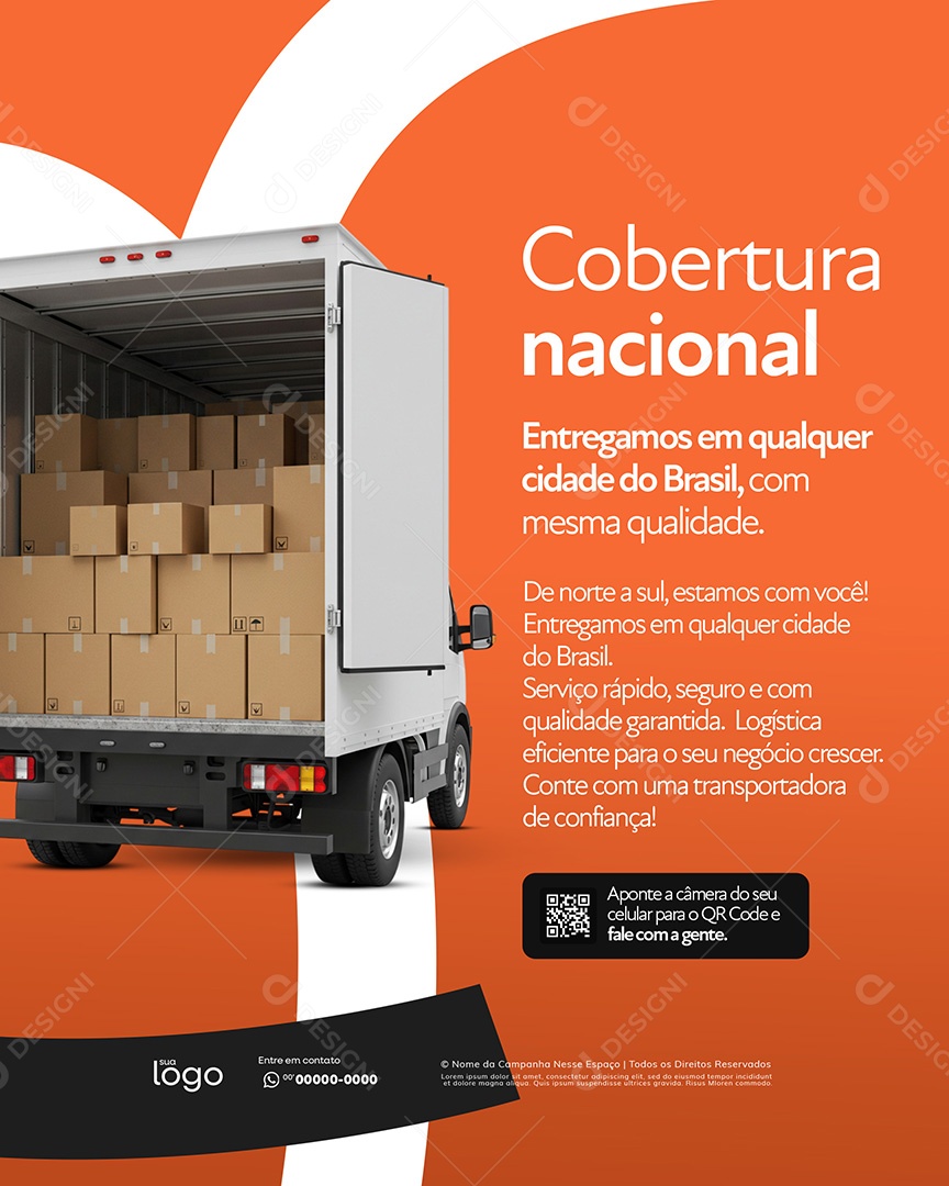 Transportadora de Encomendas e Carga Social Media PSD Editável