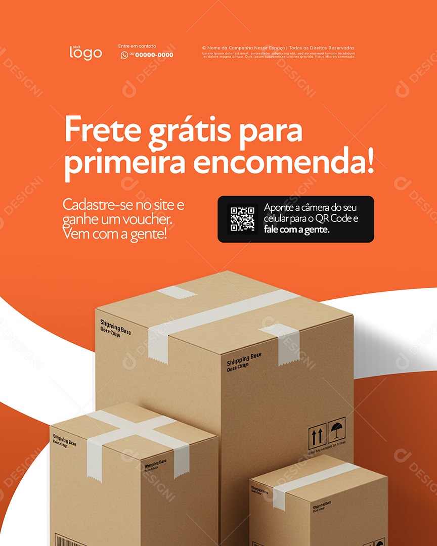 Transportadora de Encomendas e Carga Social Media PSD Editável