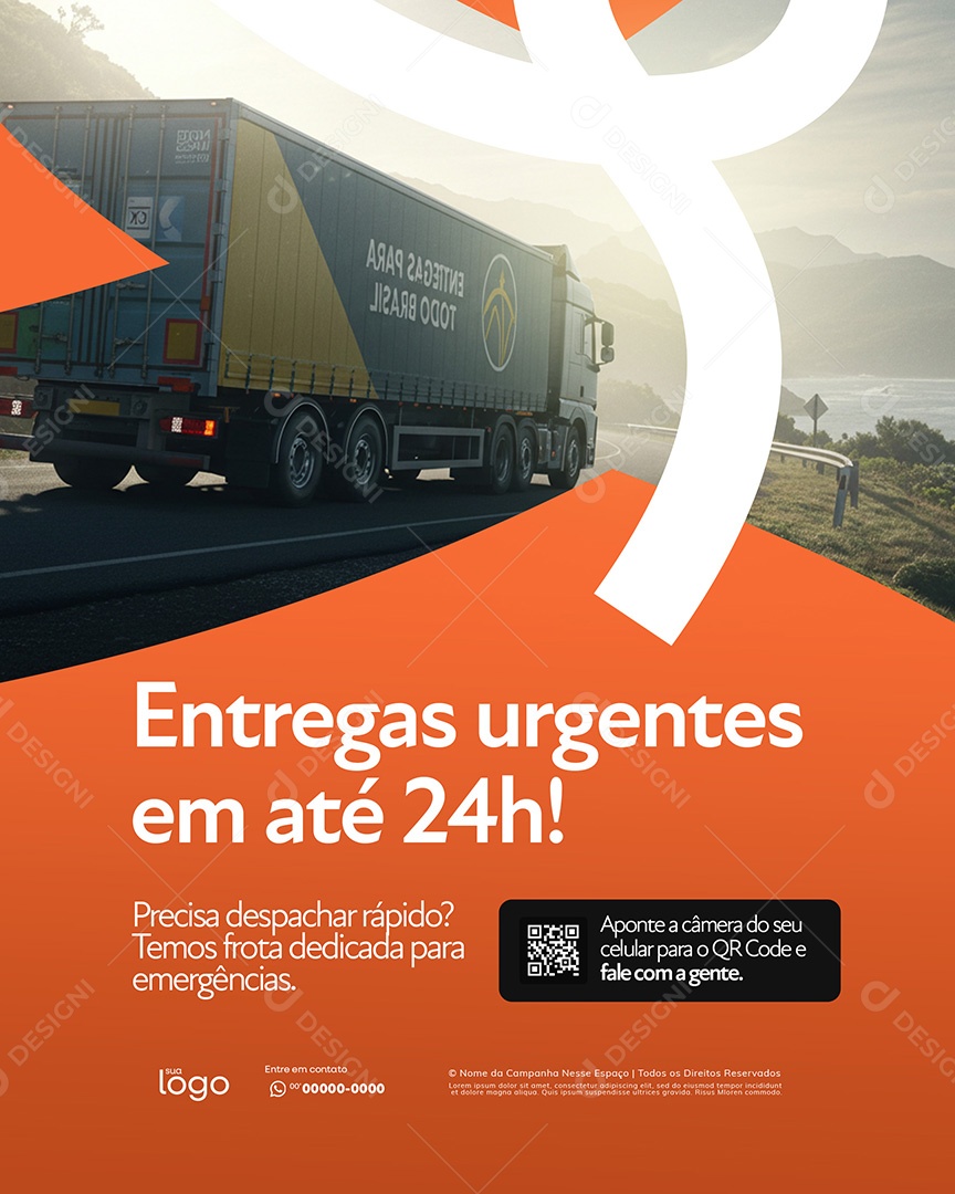 Transportadora de Encomendas e Carga Social Media PSD Editável