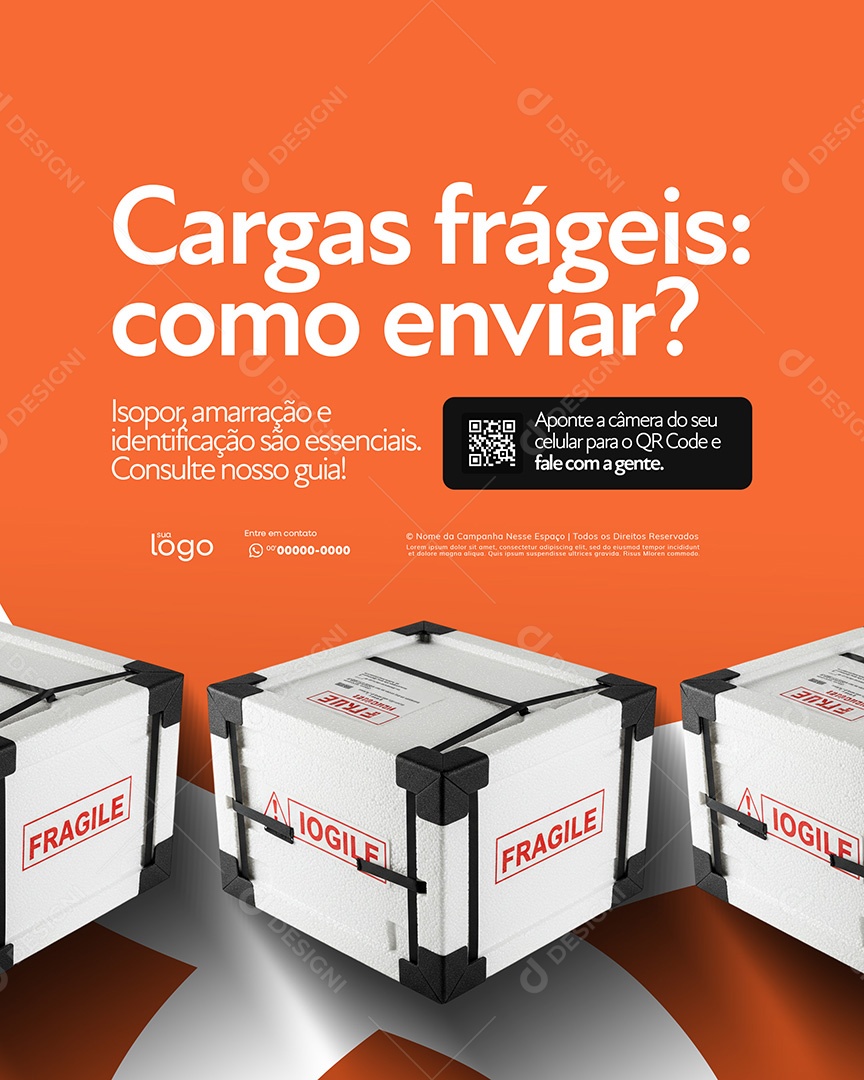 Transportadora de Encomendas e Carga Social Media PSD Editável