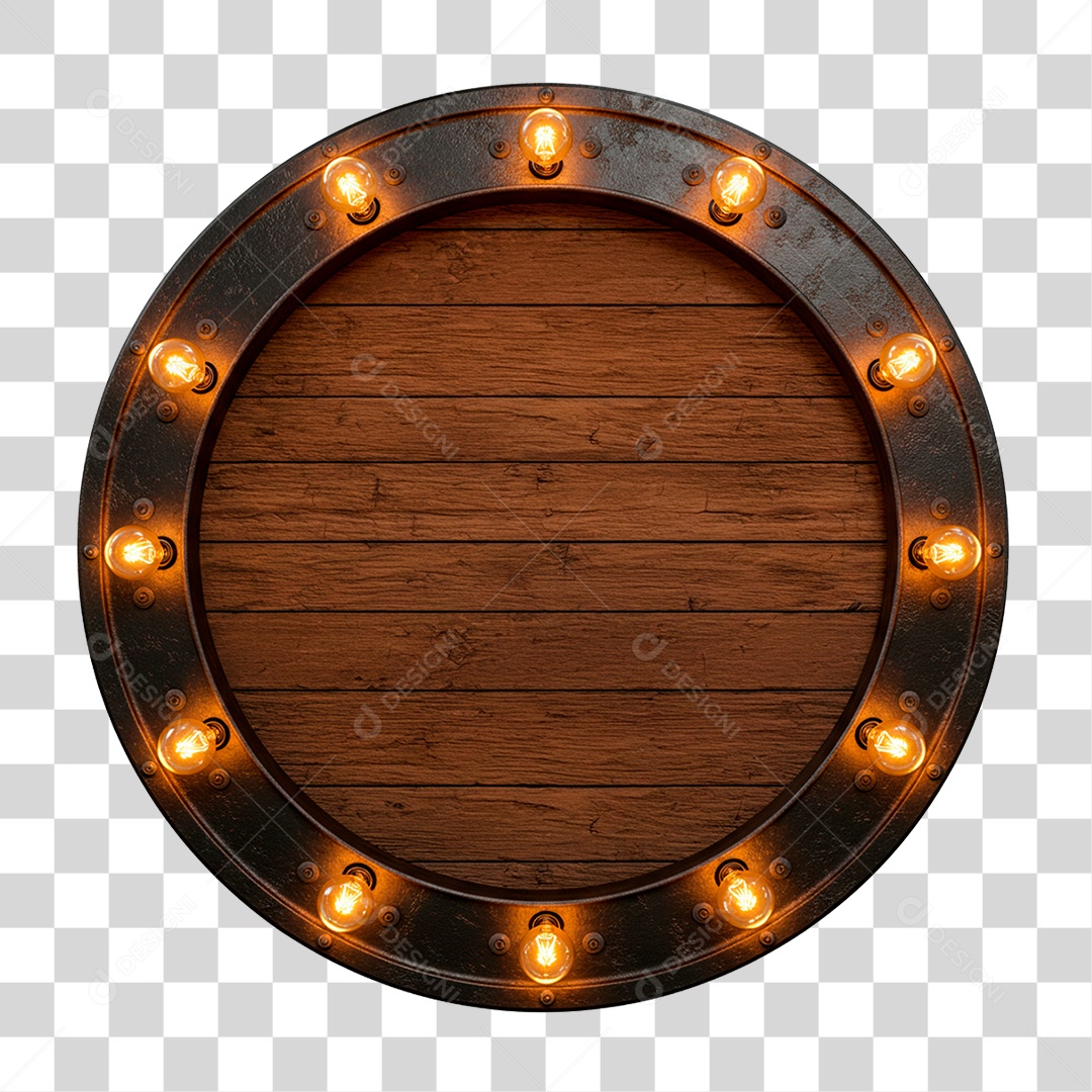 Painel de Madeira com Led PNG Transparente