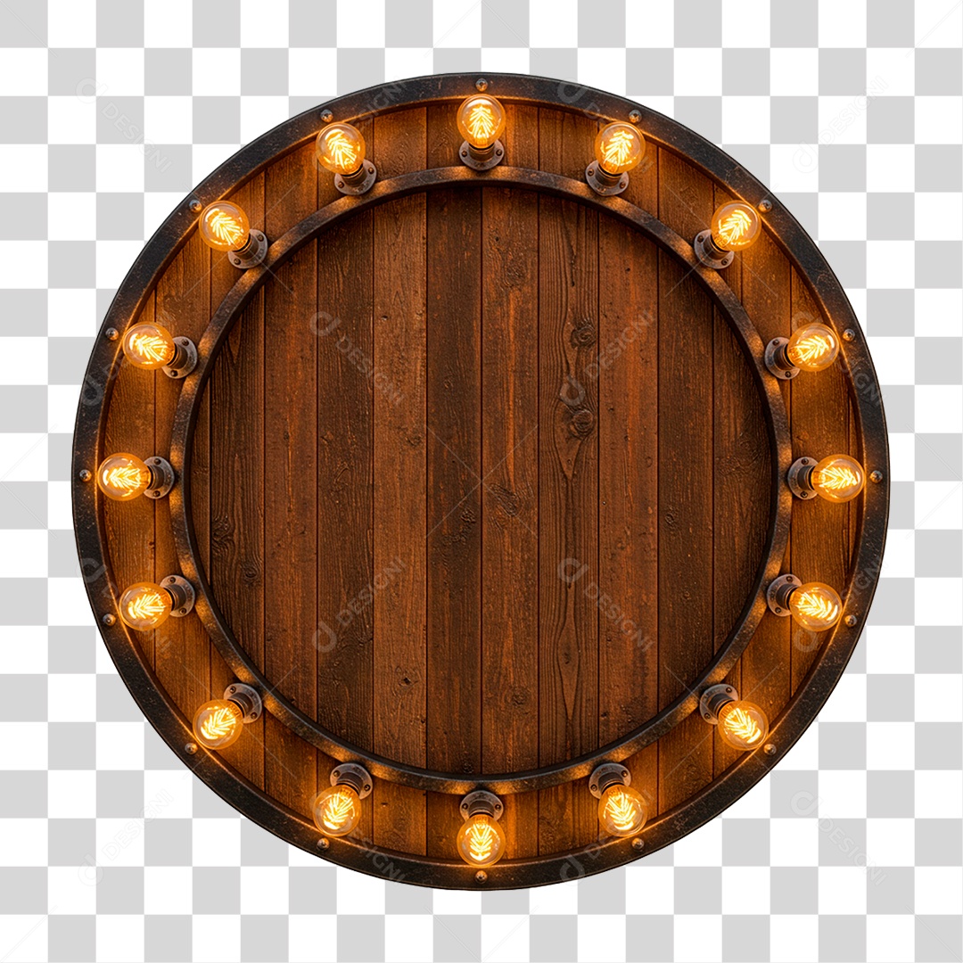 Painel de Madeira com Led PNG Transparente