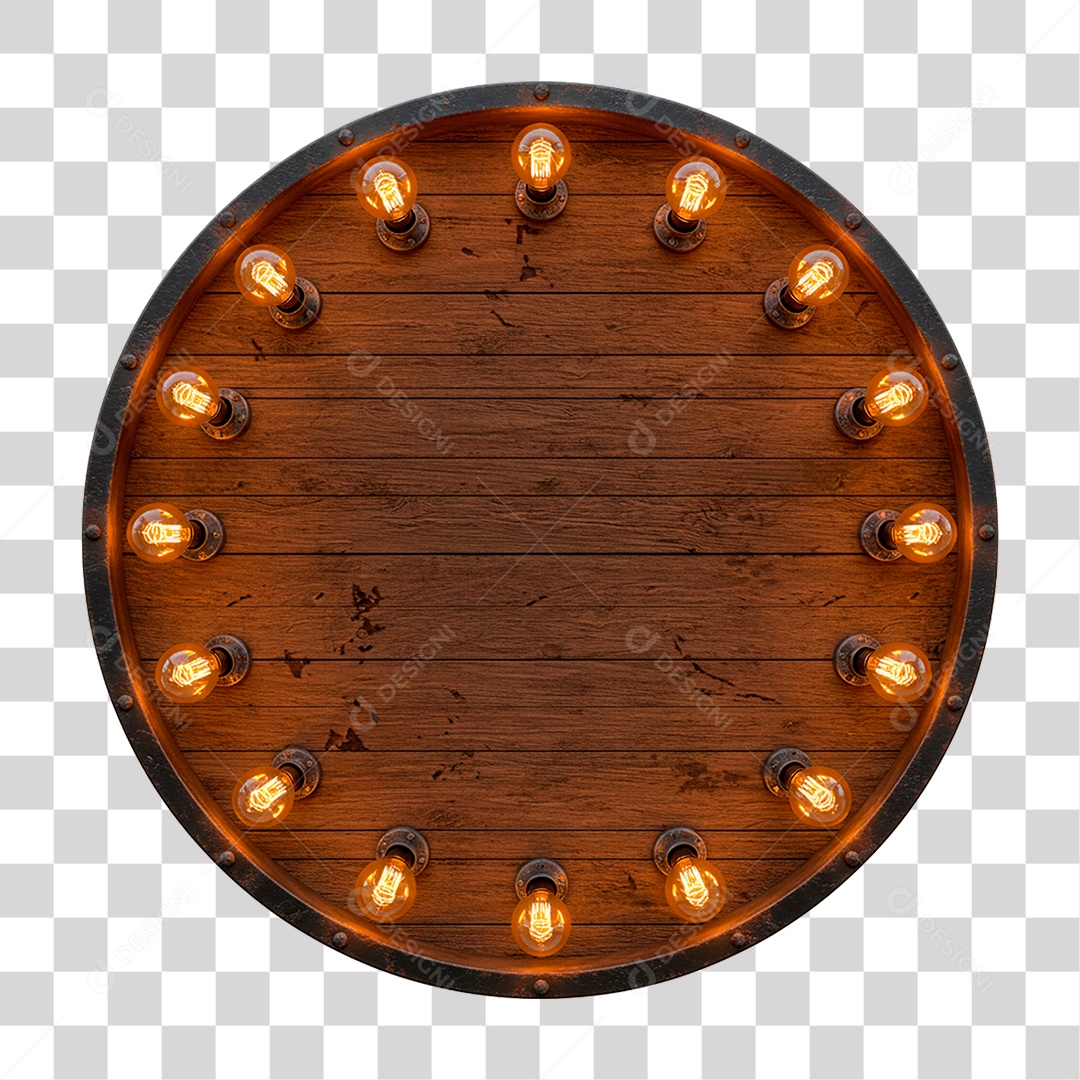 Painel de Madeira com Led PNG Transparente