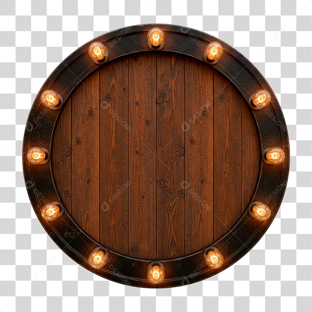 Painel de Madeira com Led PNG Transparente