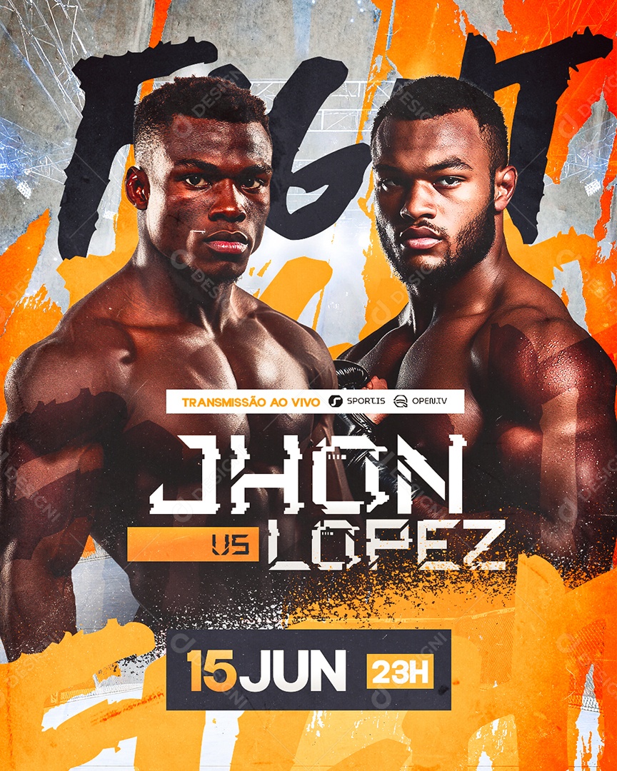 Campeonato de Luta Jhon VS Lopez Social Media PSD Editável