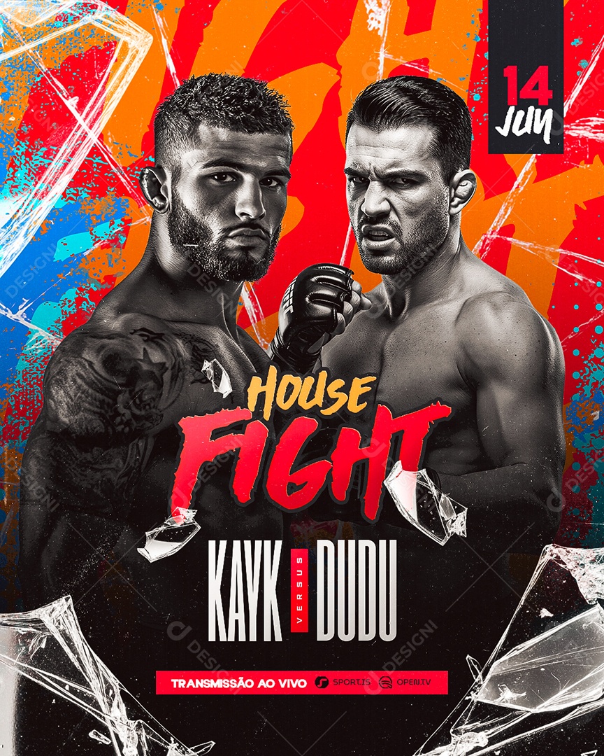 Campeonato de Luta House Fight Social Media PSD Editável