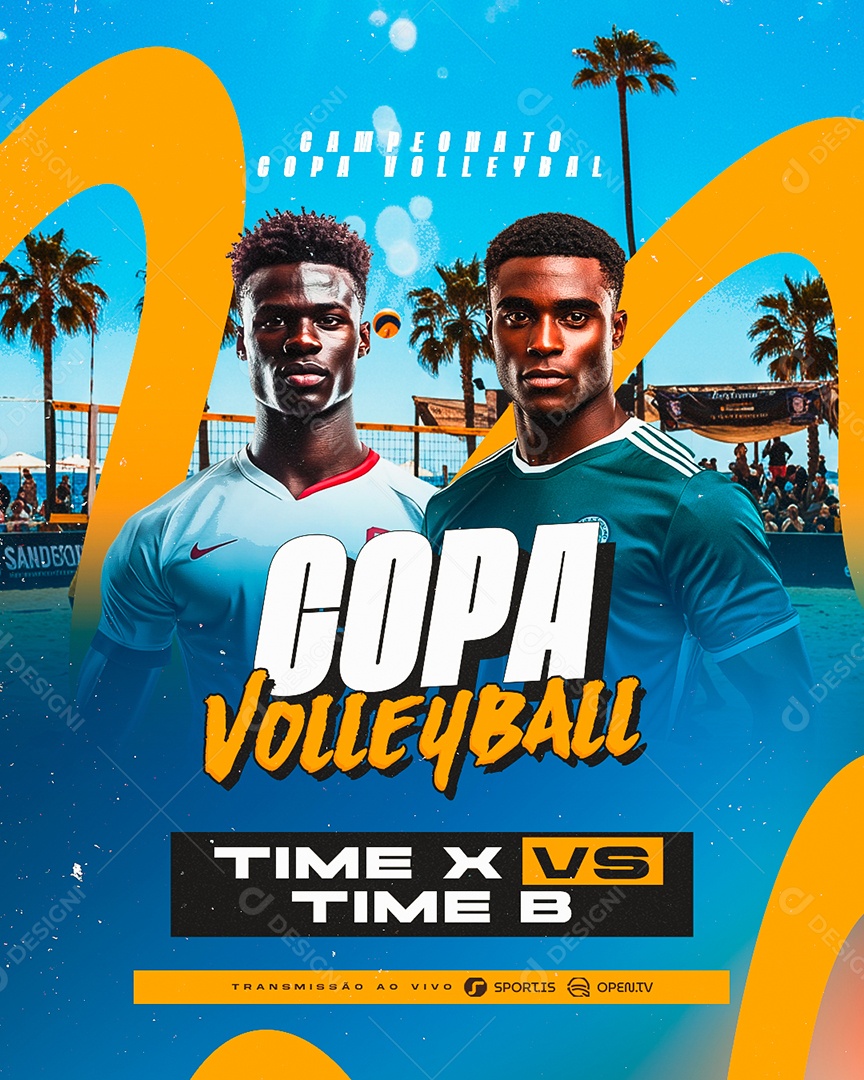 Campeonato Copa Volleyball Social Media PSD Editável