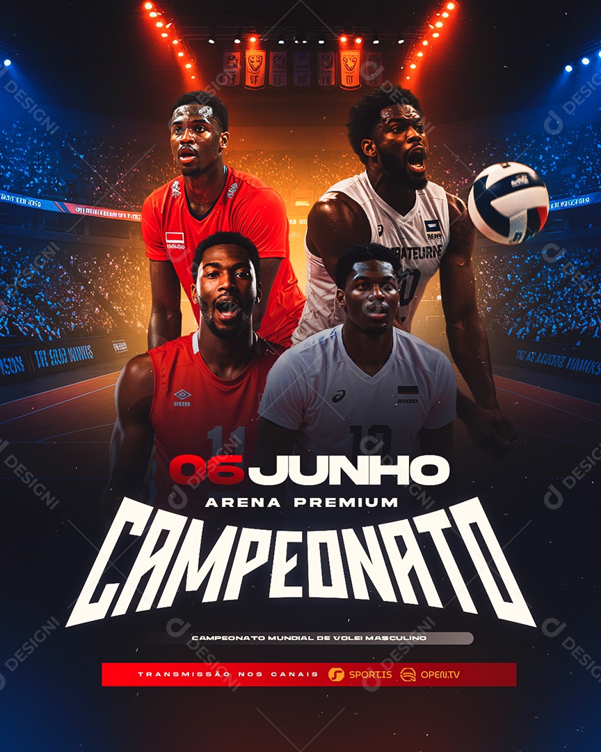 Basketball Arena Premium Campeonato Social Media PSD Editável
