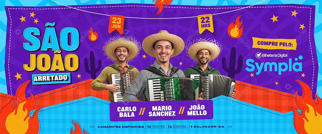 Carrossel São João Arretado Social Media PSD Editável