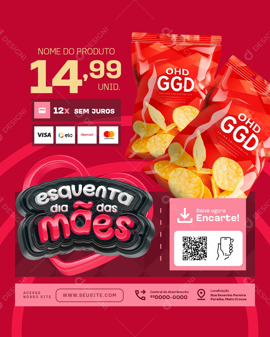 Esquenta Dia das Mães Supermercado Batata Social Media PSD Editável