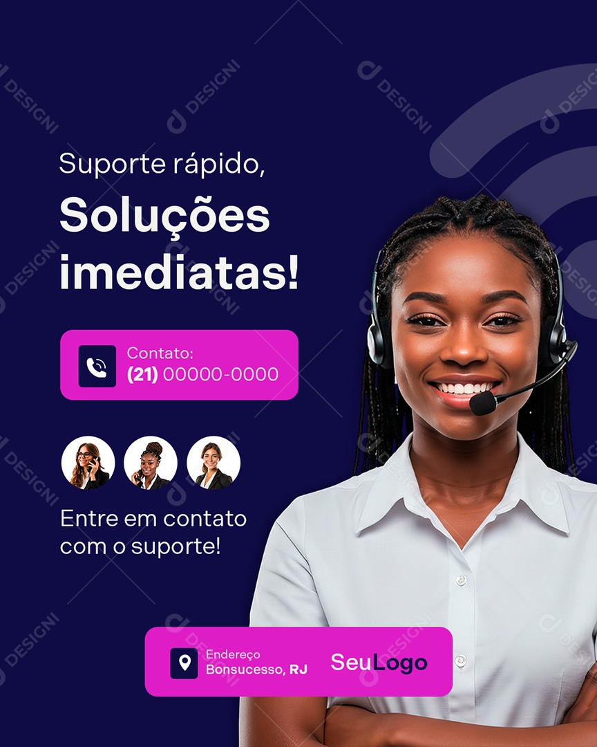 Provedor de Internet Suporte Rápido Social Media PSD Editável