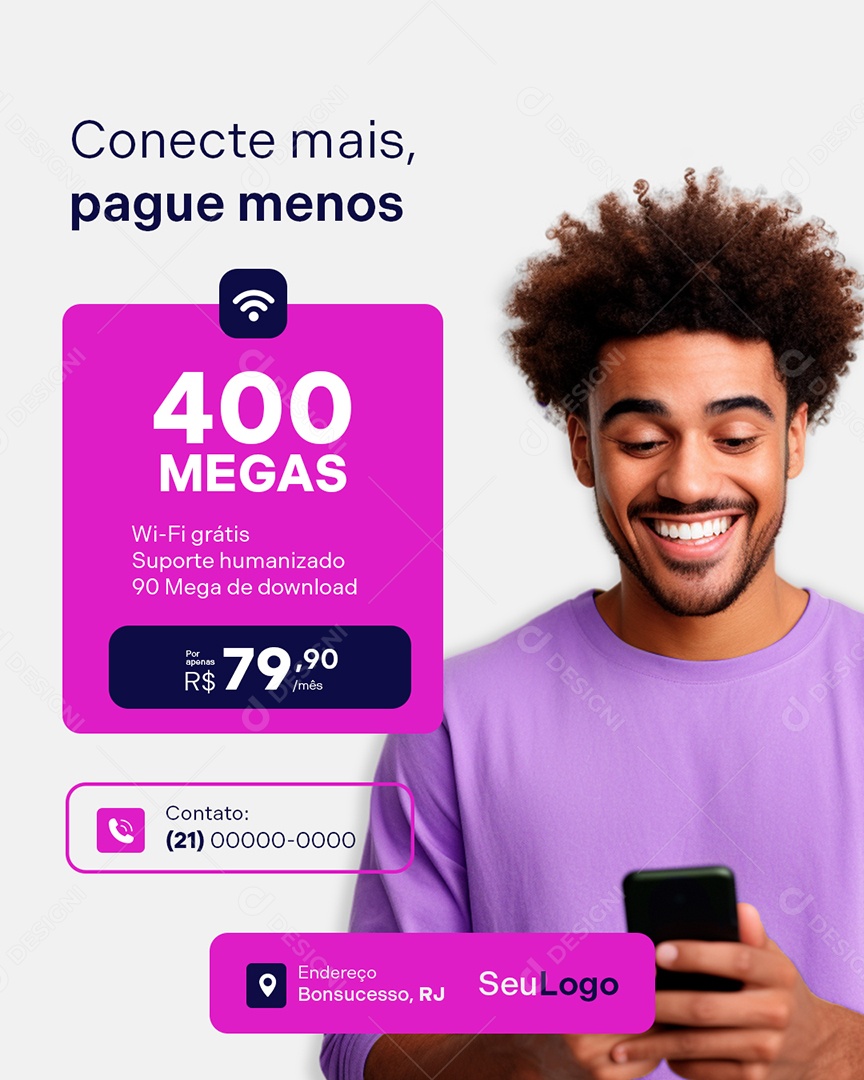 Provedor de Internet Conecte Mais Social Media PSD Editável