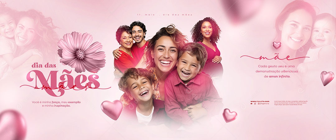 Carrossel Feliz Dia das Mães 11 de Maio Social Media PSD Editável