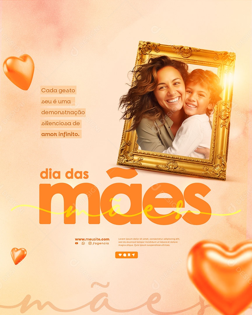 Feliz Dia das Mães 11 de Maio Social Media PSD Editável