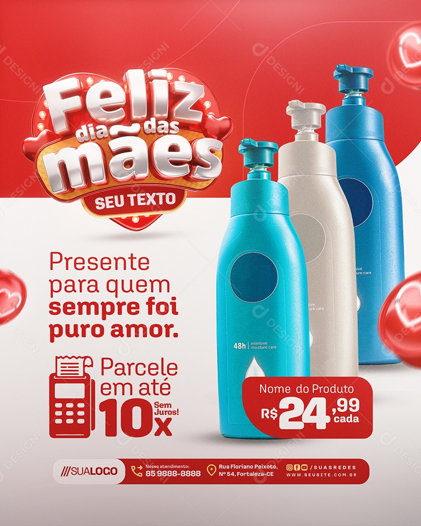 Feliz Dia das Mães Farmácia Parcele em Até 10x Social Media PSD Editável