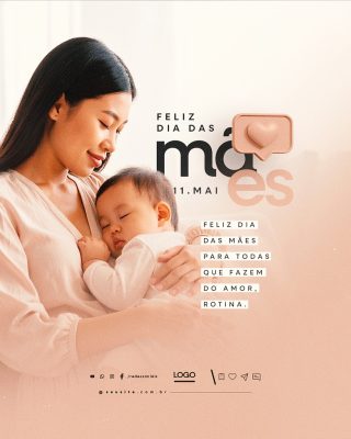 Feliz Dia das Mães 11 de Maio Social Media PSD Editável
