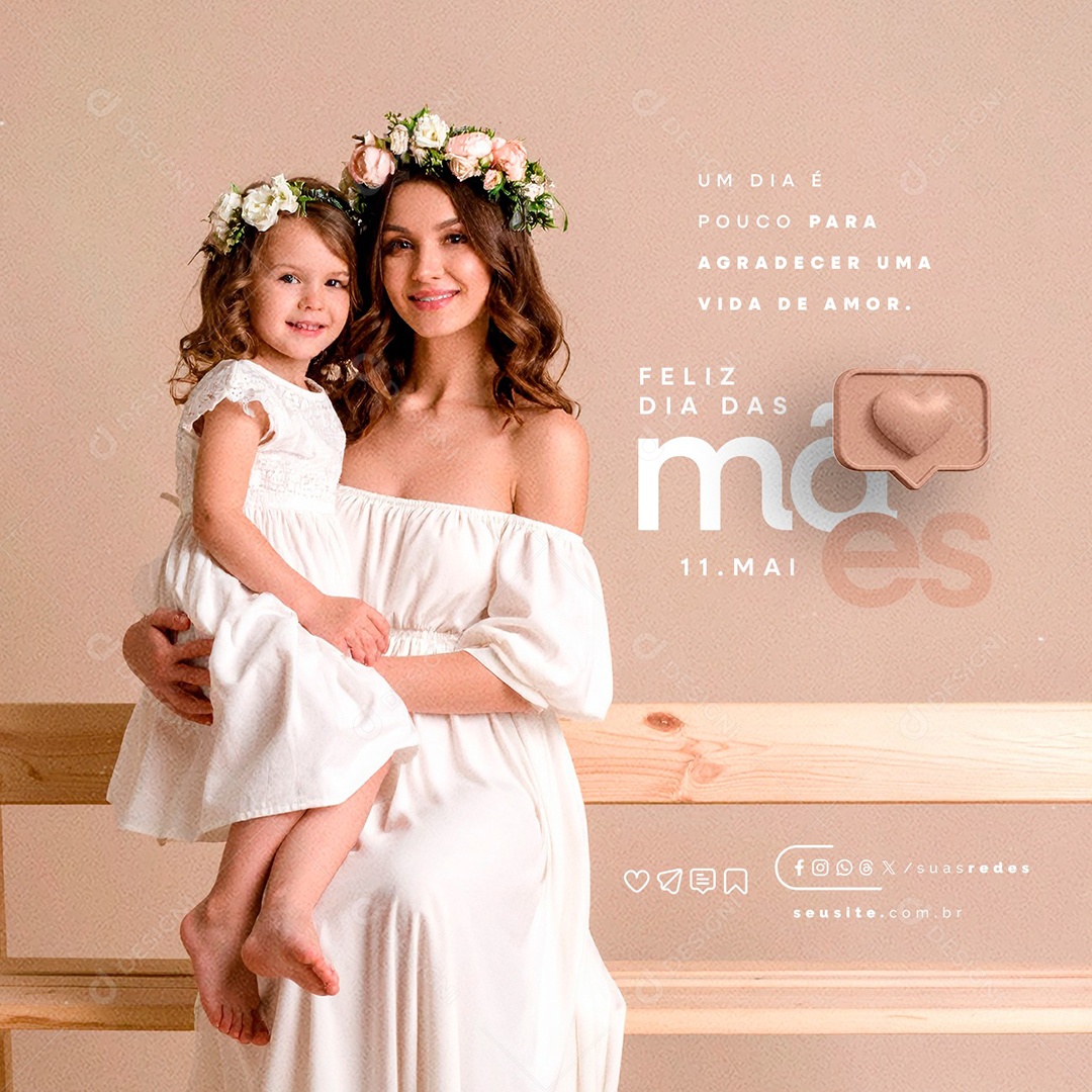 Feliz Dia das Mães 11 de Maio Social Media PSD Editável