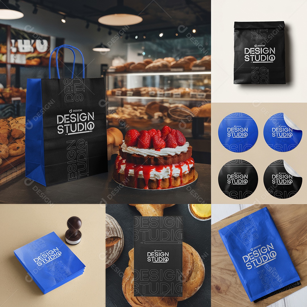 Mockup Brand Kit Confeitaria PSD Editável