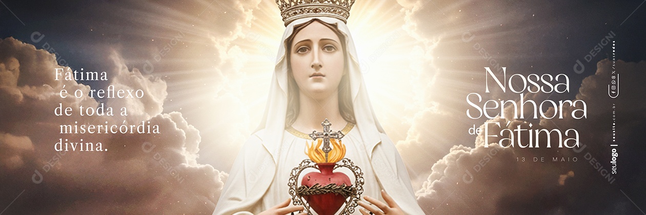 Carrossel Dia de Nossa Senhora de Fátima 13 de Maio Social Media PSD Editável