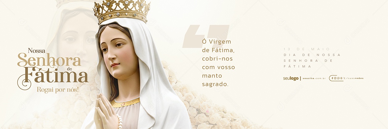 Carrossel Dia de Nossa Senhora de Fátima 13 de Maio Social Media PSD Editável