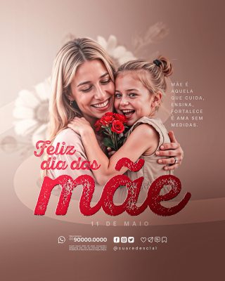 Feliz Dia das Mães 11 de Maio Social Media PSD Editável