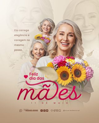 Feliz Dia das Mães 11 de Maio Social Media PSD Editável
