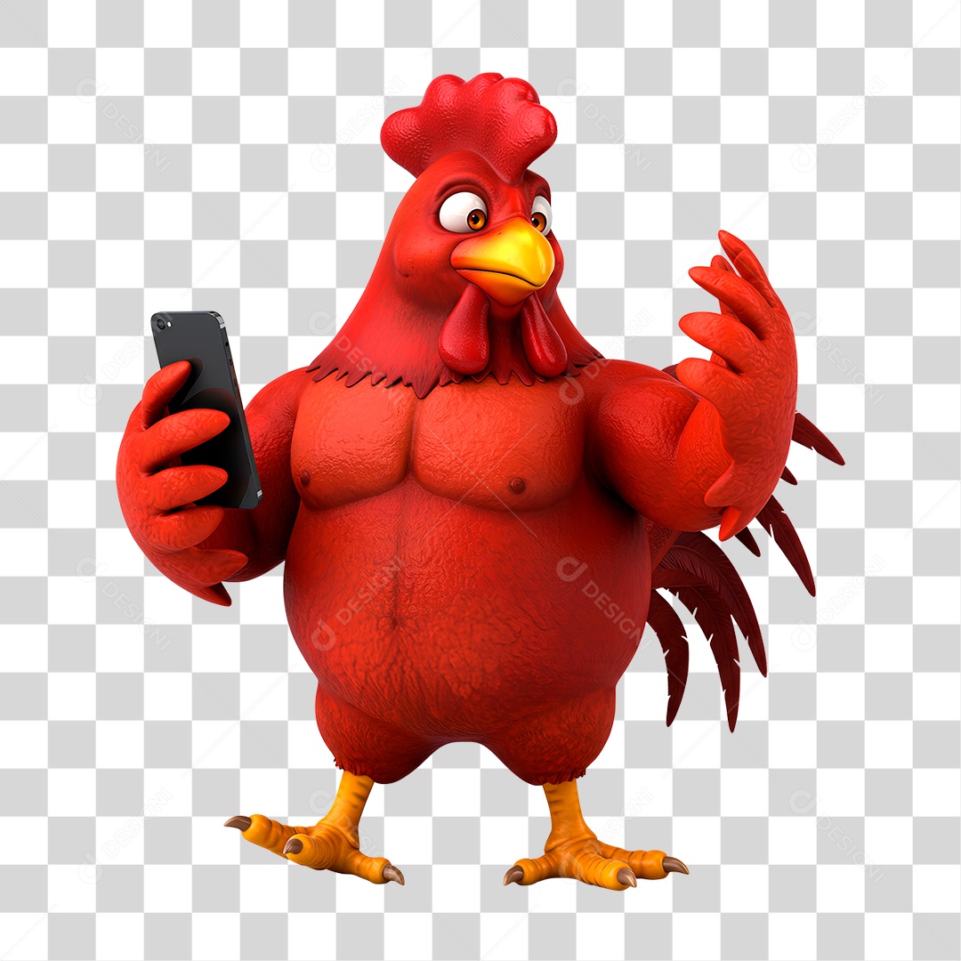 Mascote Galo PNG Transparente