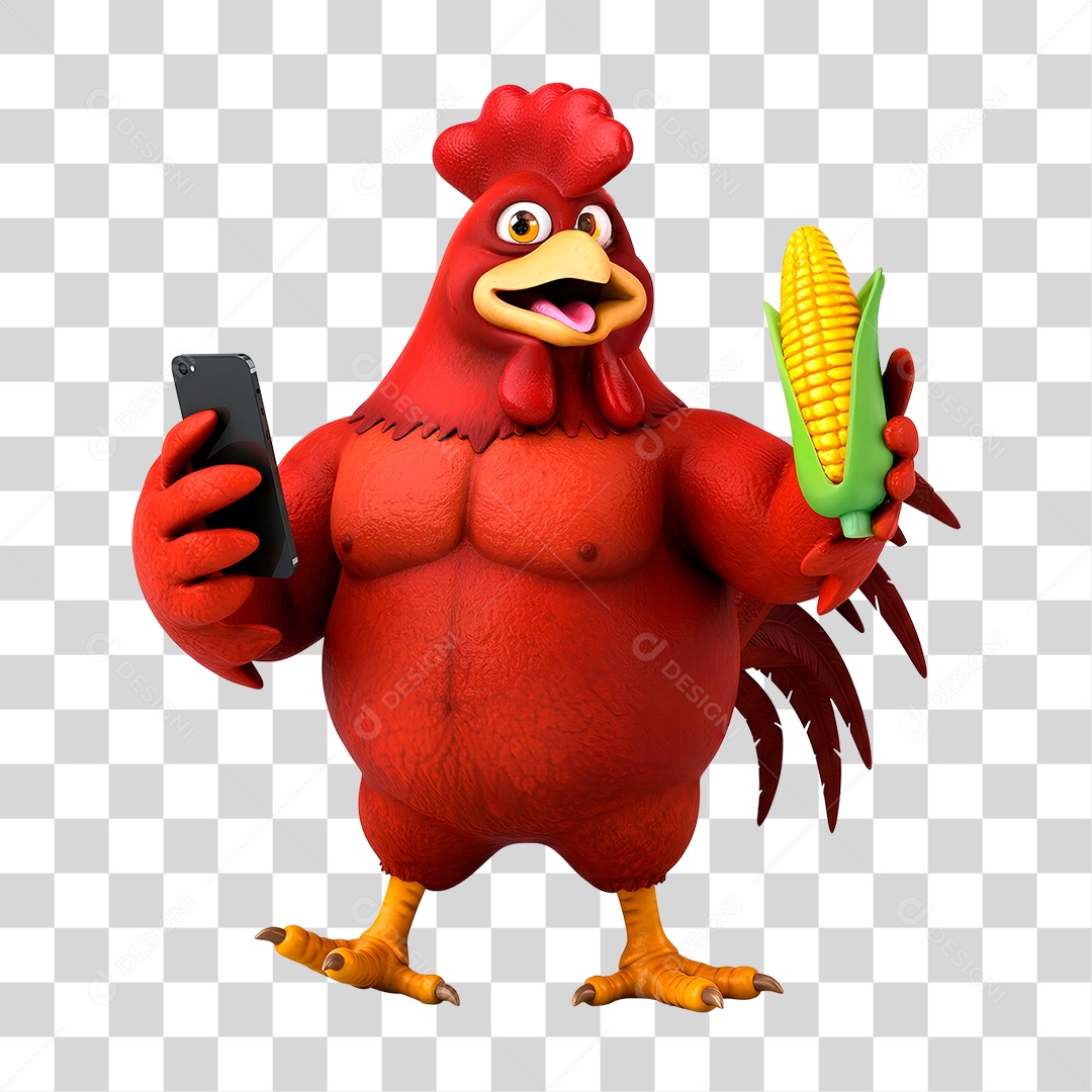 Mascote Galo PNG Transparente