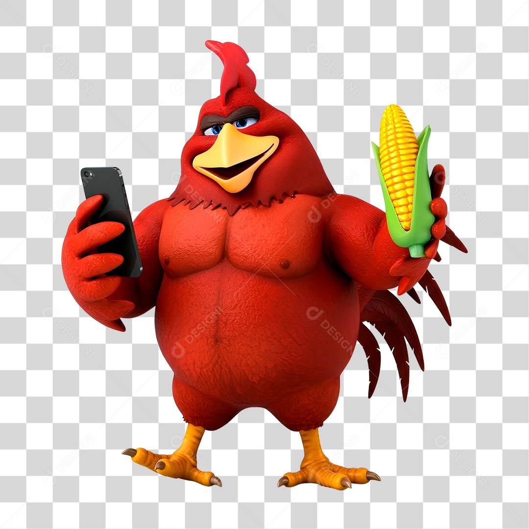 Mascote Galo PNG Transparente