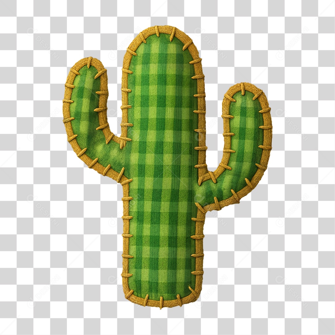 Cacto Pano Costurado PNG Transparente