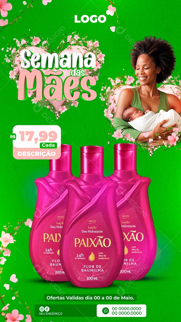 Story Promoção Semana das Mães Social Media PSD Editável