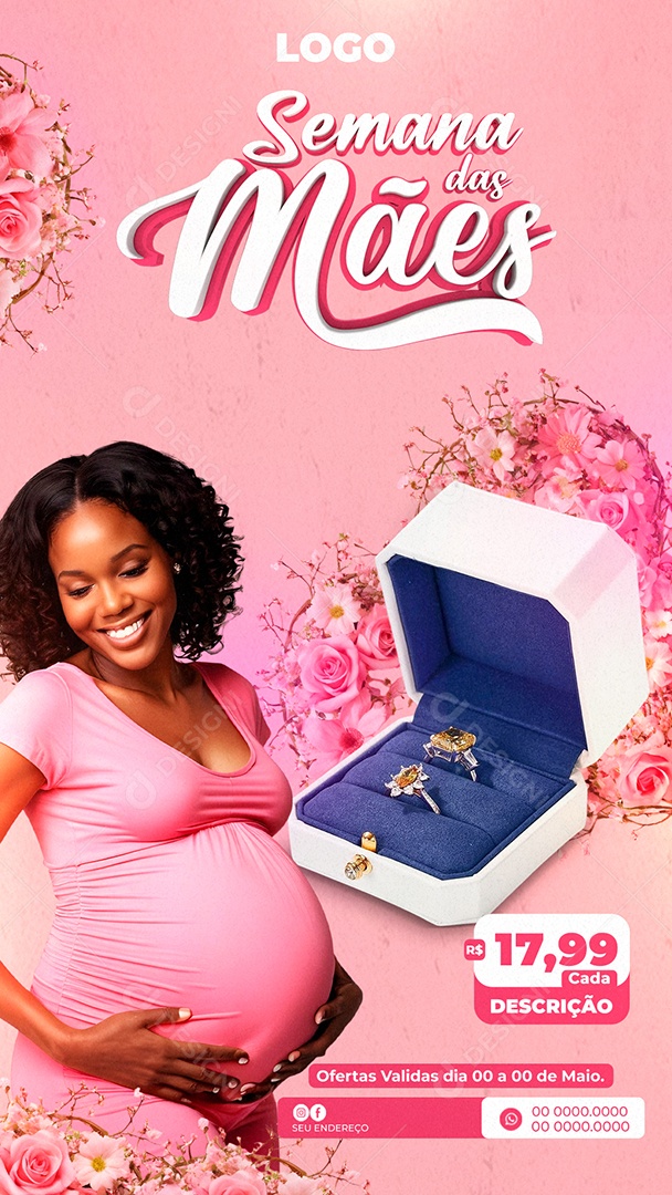 Story Promoção Semana das Mães Social Media PSD Editável