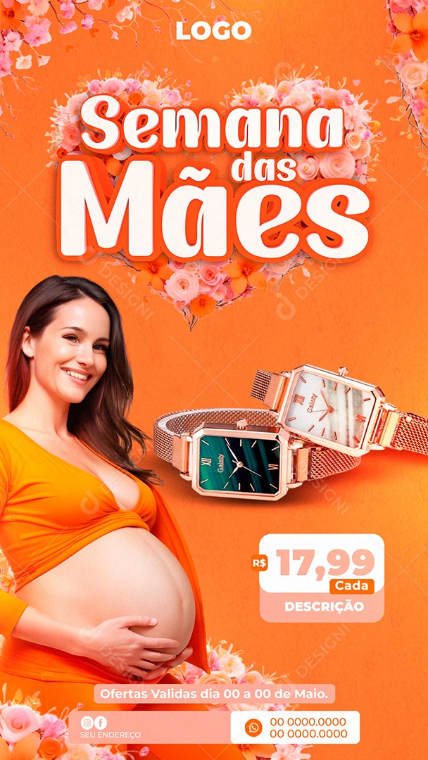 Story Promoção Semana das Mães Social Media PSD Editável