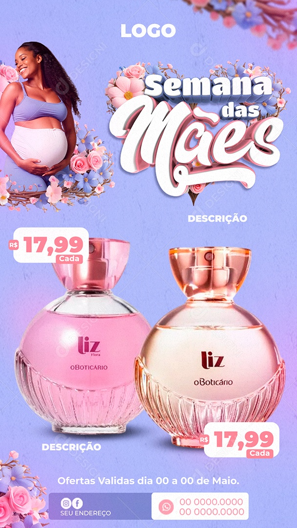 Story Promoção Semana das Mães Social Media PSD Editável