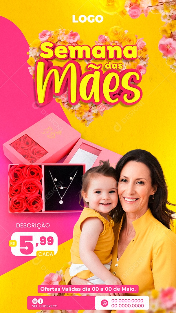 Story Promoção Semana das Mães Social Media PSD Editável