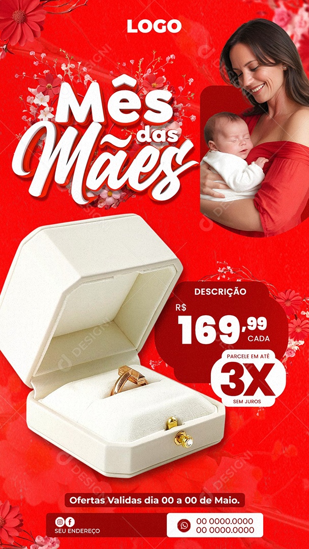 Story Promoção Mês das Mães Social Media PSD Editável