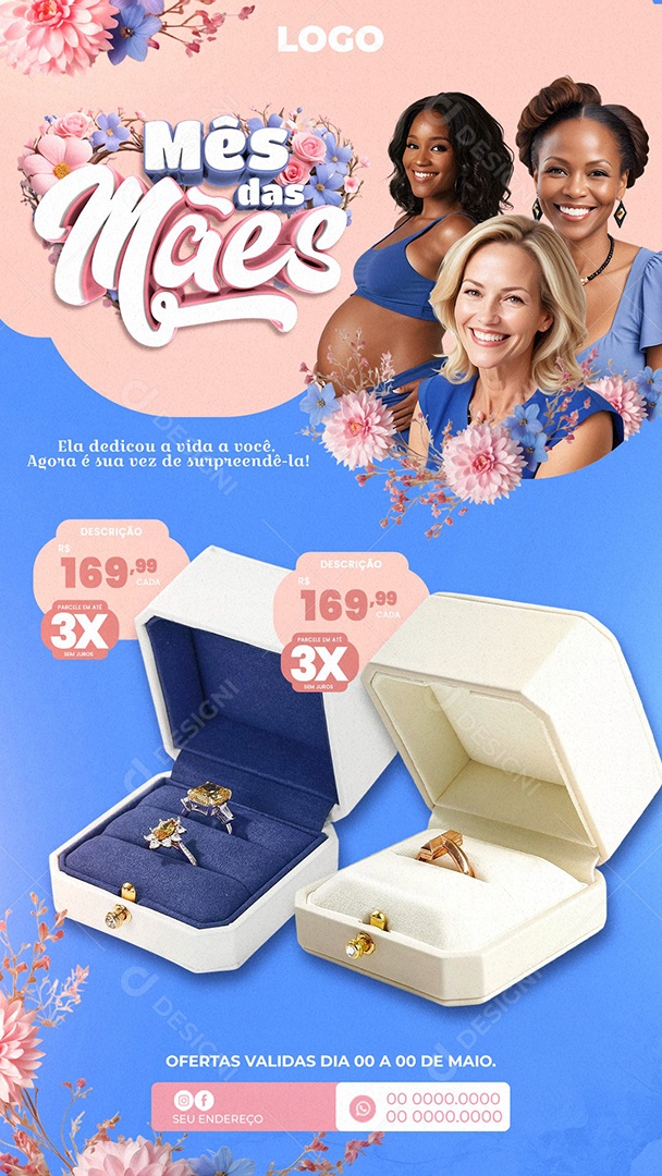 Story Promoção Mês das Mães Social Media PSD Editável