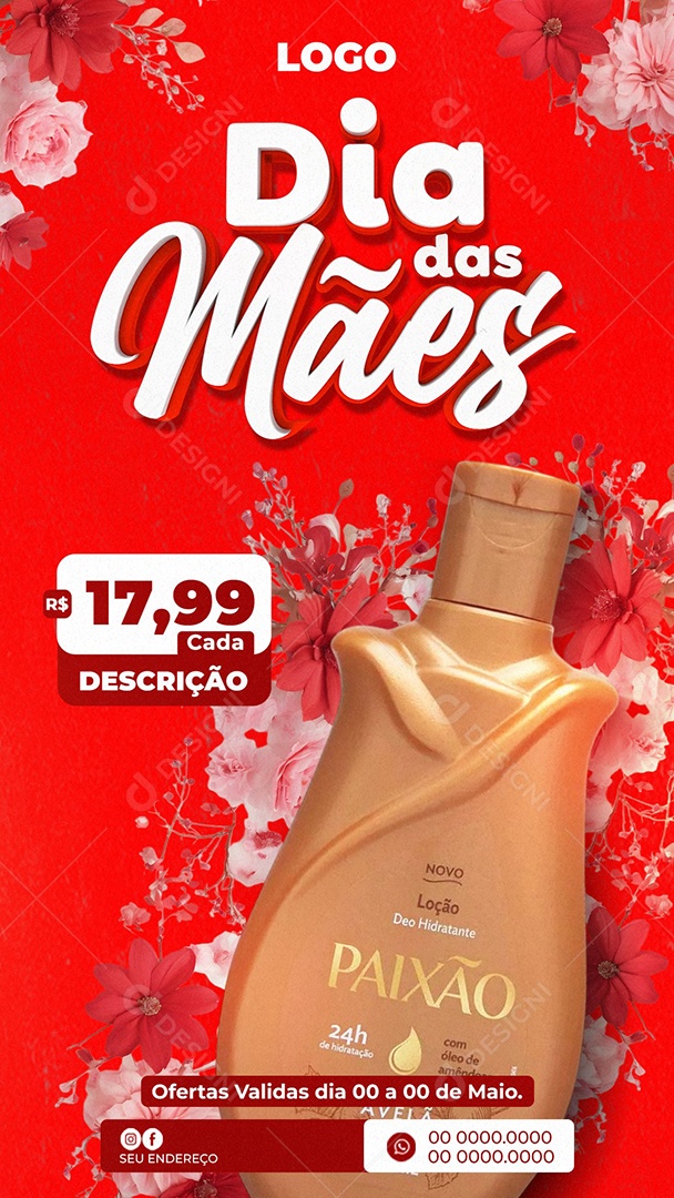Story Promoção Dia das Mães Social Media PSD Editável