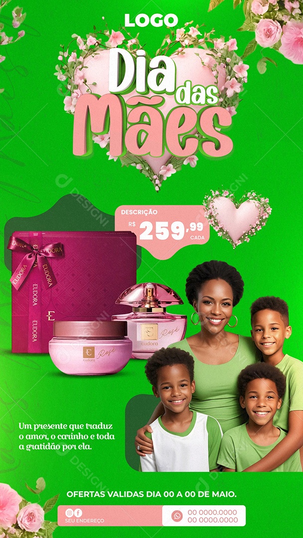 Story Promoção Dia das Mães Social Media PSD Editável