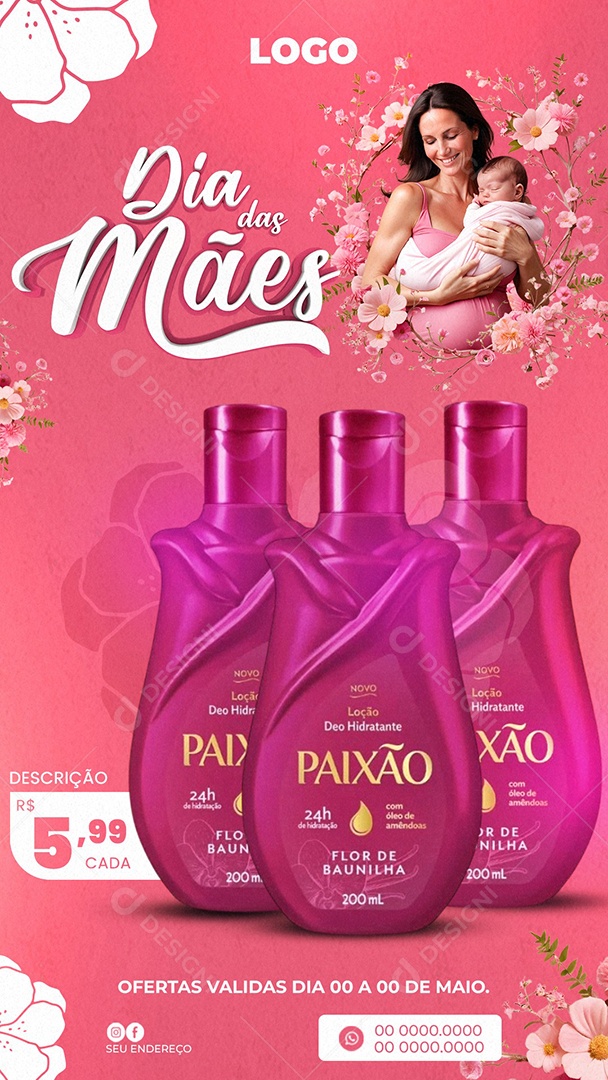 Story Promoção Dia das Mães Social Media PSD Editável