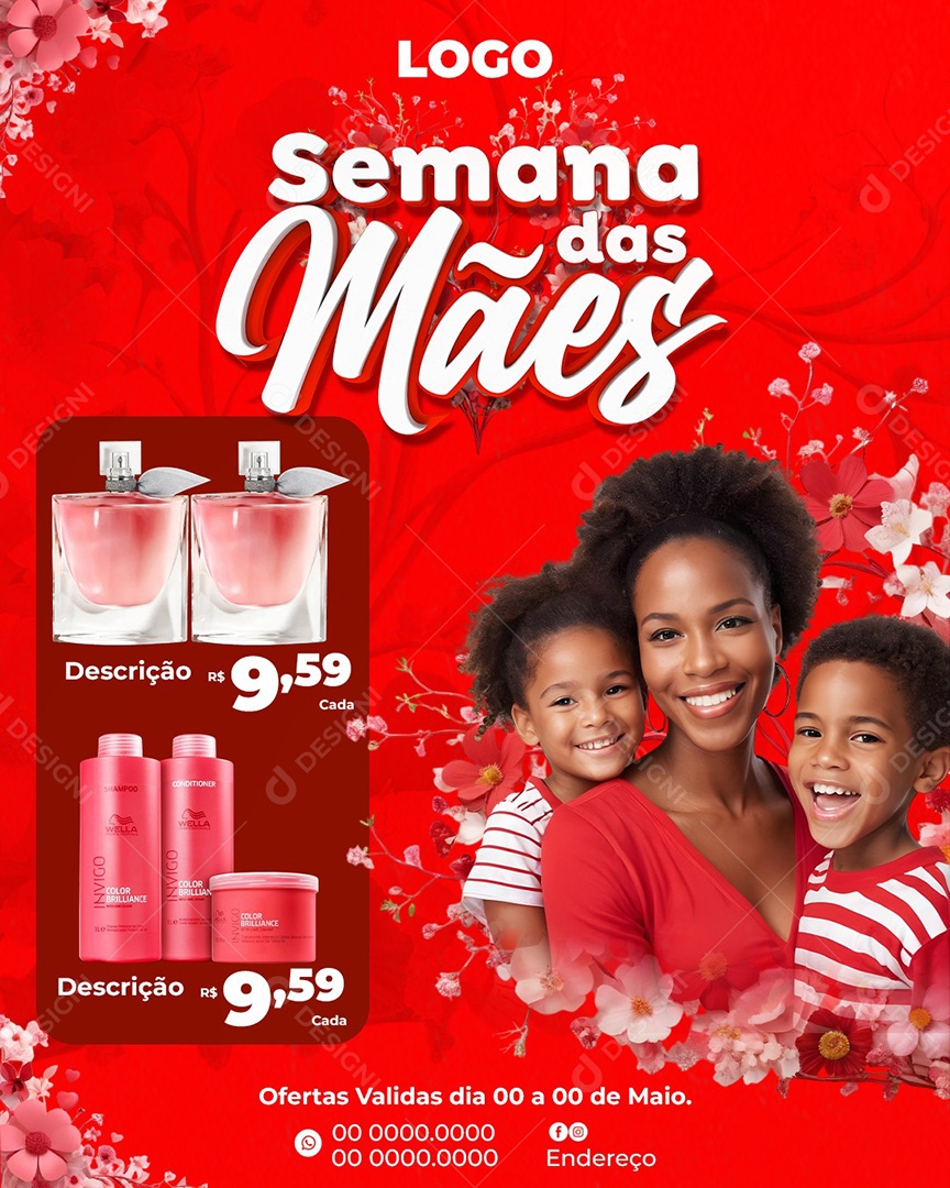 Promoção Semana das Mães Social Media PSD Editável